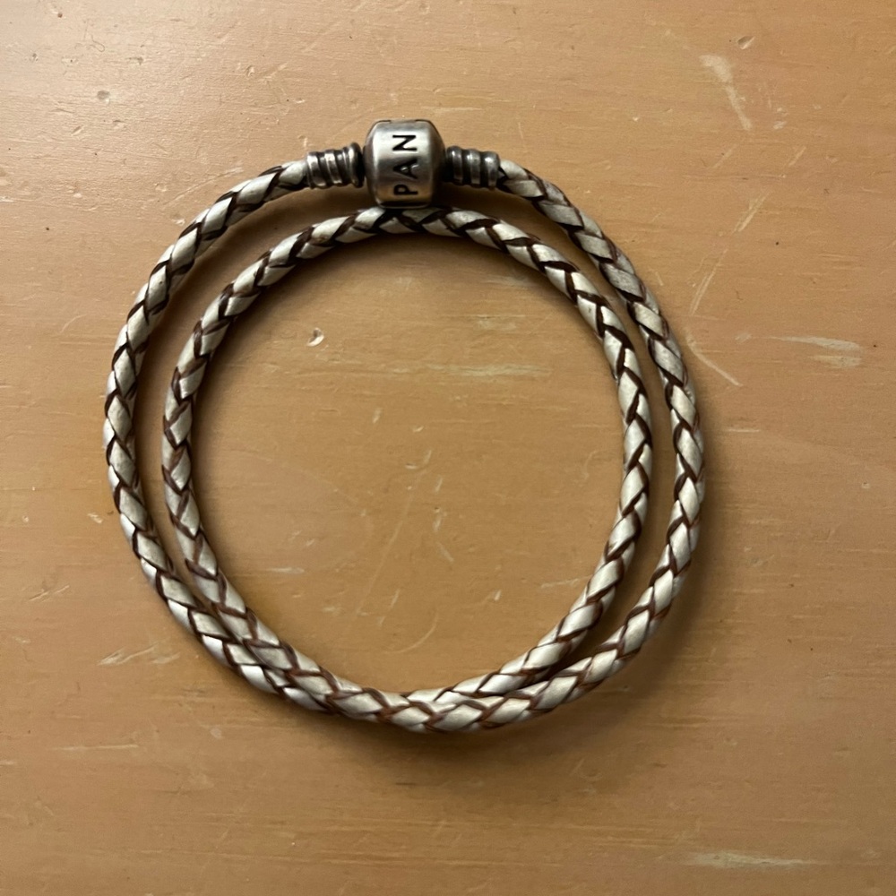 Pandora braided leather charm bracelet
